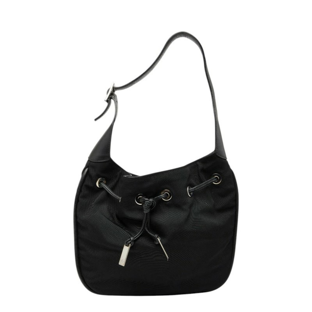 Gucci Hobo Bag Drawstring Black Leather